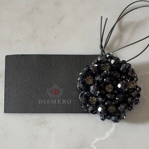 Black Beaded and Rhinestone Women's Brooch by Dismero